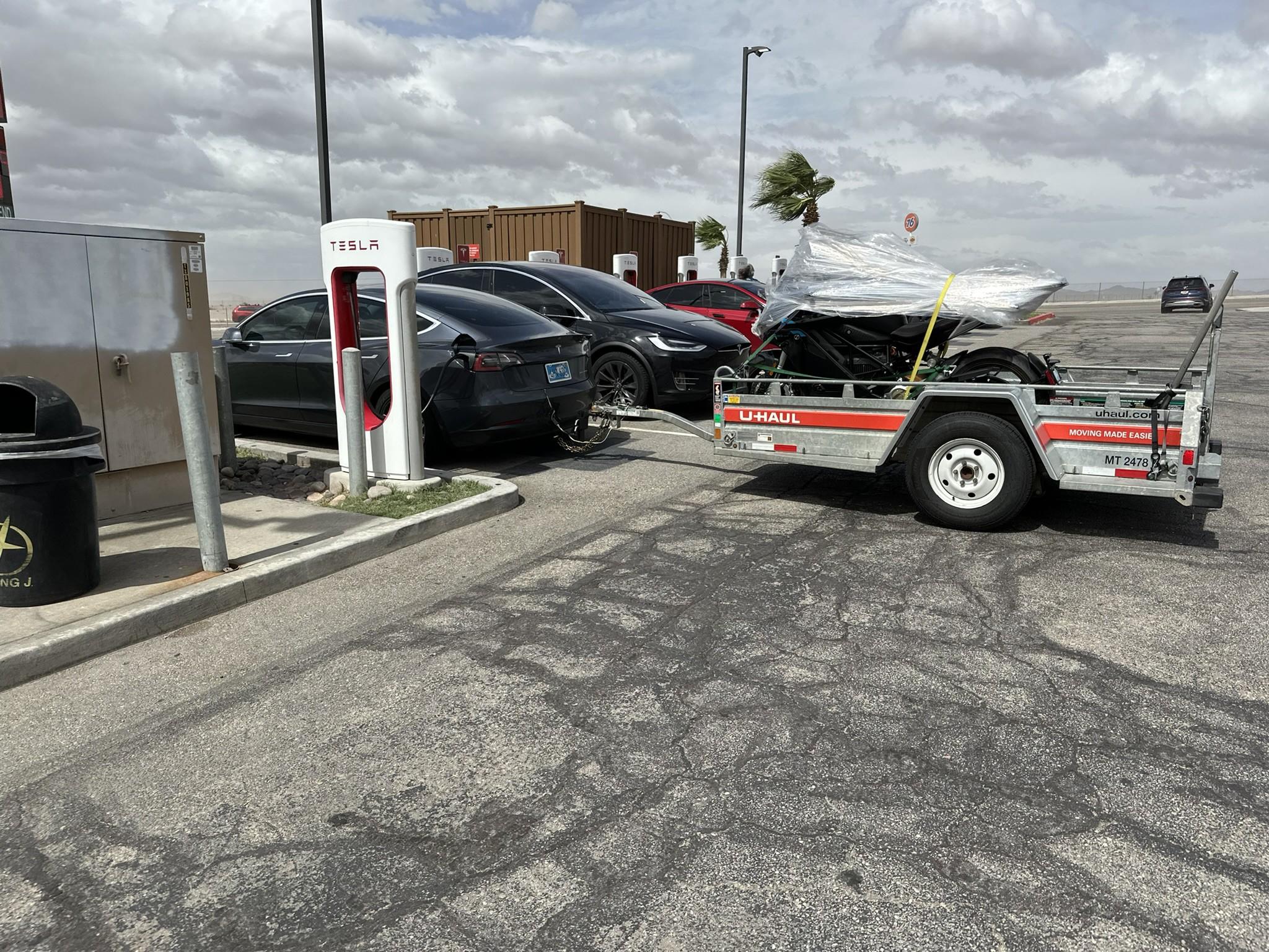 Cybercab Robotaxi Towing my new Zero electric bike with the Tesla 1692632510169