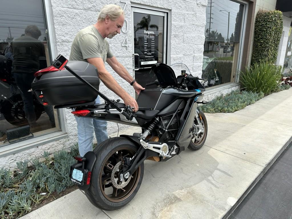 Cybercab Robotaxi Towing my new Zero electric bike with the Tesla 1692924566797