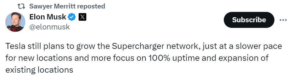 Cybercab Robotaxi Report: Tesla lays off entire Supercharger team! [Update: Elon Musk says supercharger growth will continue] 1714517971980-d1