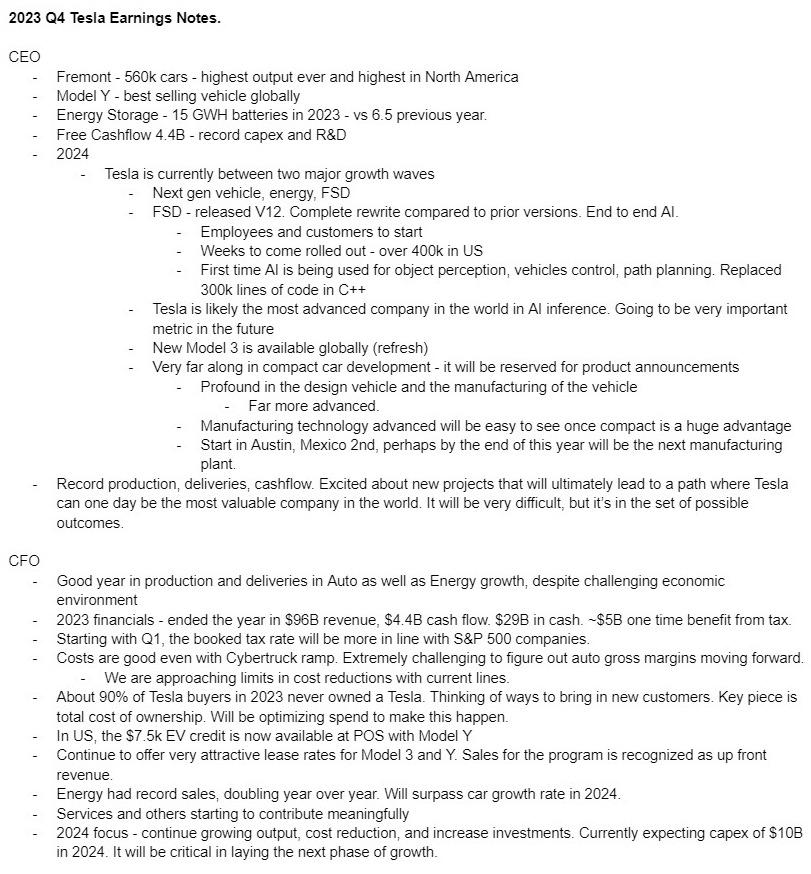 Cybercab Robotaxi Q4-2023 Earnings Call 1/24/24 at 5:30pm EST. 53k0JSi