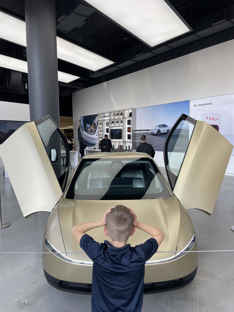 Cybercab Robotaxi Cybercab arrives in NYC! cybercab nyc tesla showroom 6