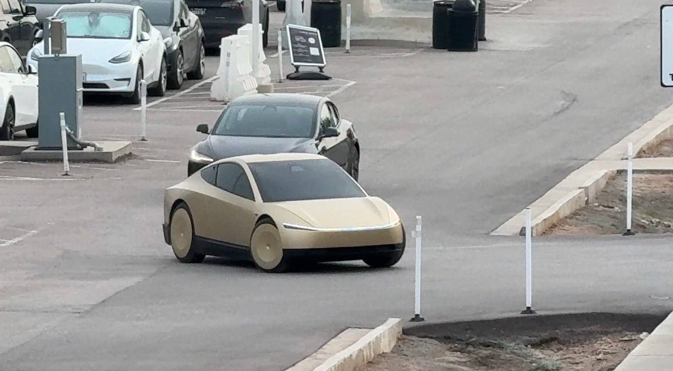 Cybercab Robotaxi Cybercab test driving at Giga Texas (Model 3 size comparison) -- Video / Photos (11/27/24) cybercab test driving giga texas 1