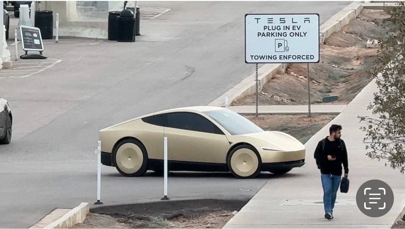 Cybercab Robotaxi Cybercab test driving at Giga Texas (Model 3 size comparison) -- Video / Photos (11/27/24) cybercab test driving giga texas 3