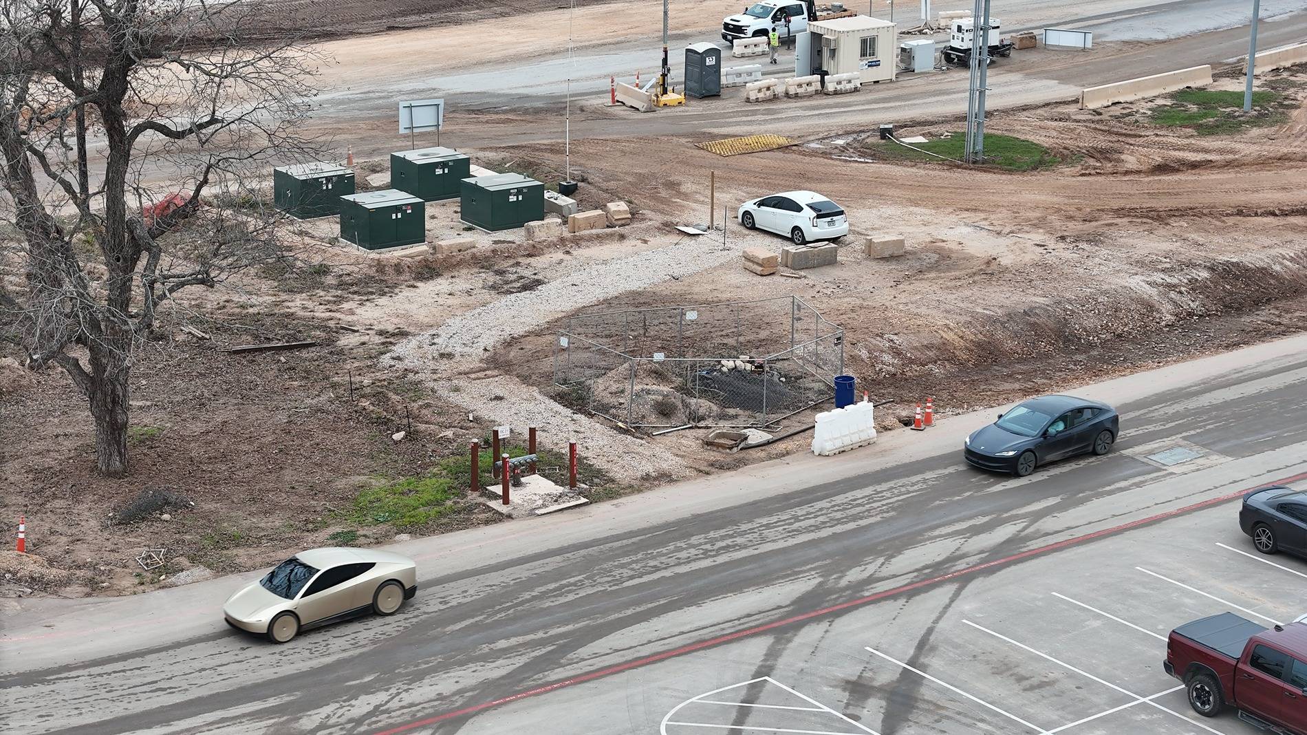 Cybercab Robotaxi Cybercab Testing Video at Giga Texas (Week of December 9, 2024) cybercab vs model 3 size comparison2