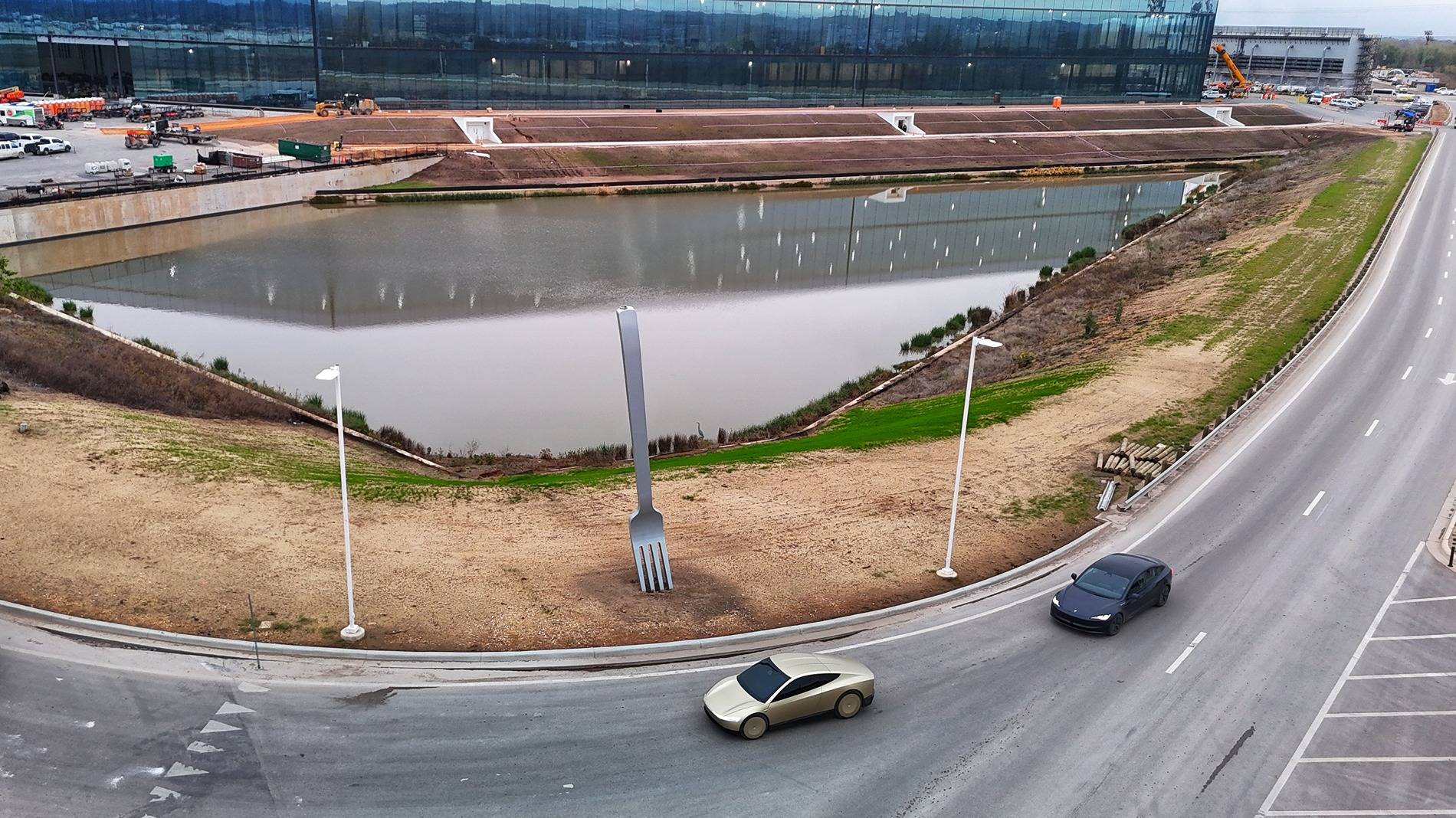 Cybercab Robotaxi Cybercab Testing Video at Giga Texas (Week of December 9, 2024) cybercab vs model 3 size comparison4