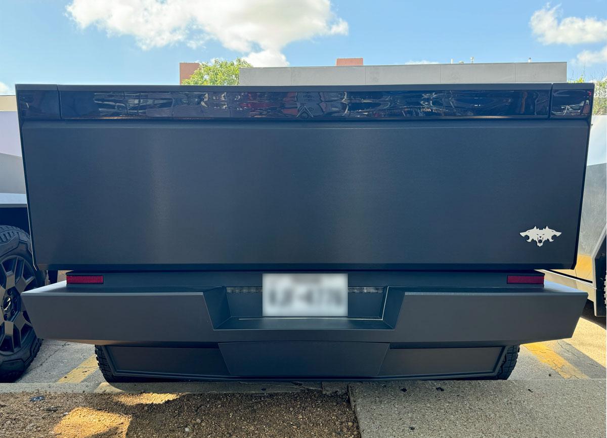 Cybercab Robotaxi ? Metallic Silver Cyberbeast 3D Laser-Cut Emblems rear-gate