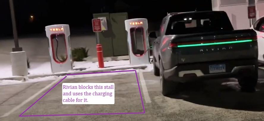 Cybercab Robotaxi Ford/GM/Superchargers... the ELEPHANT in the room...... Rivian Screenshot of (507) One of the first Rivian R1T’s Charging at a Tesla Supercharger Equi