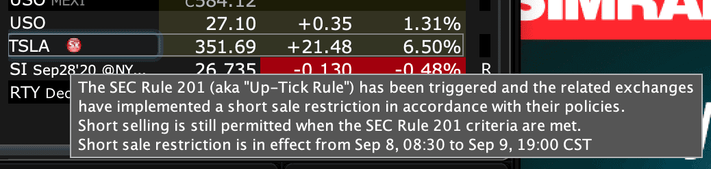 Cybercab Robotaxi TSLA DOWN -39.45 Pre-market Screen Shot 2020-09-09 at 7.16.54 AM