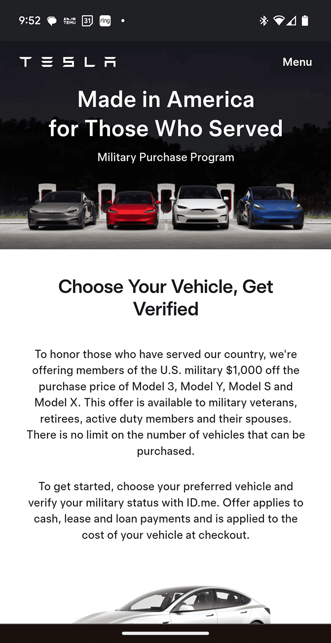 Cybercab Robotaxi Tesla Military Discount! Screenshot_20240704-095252