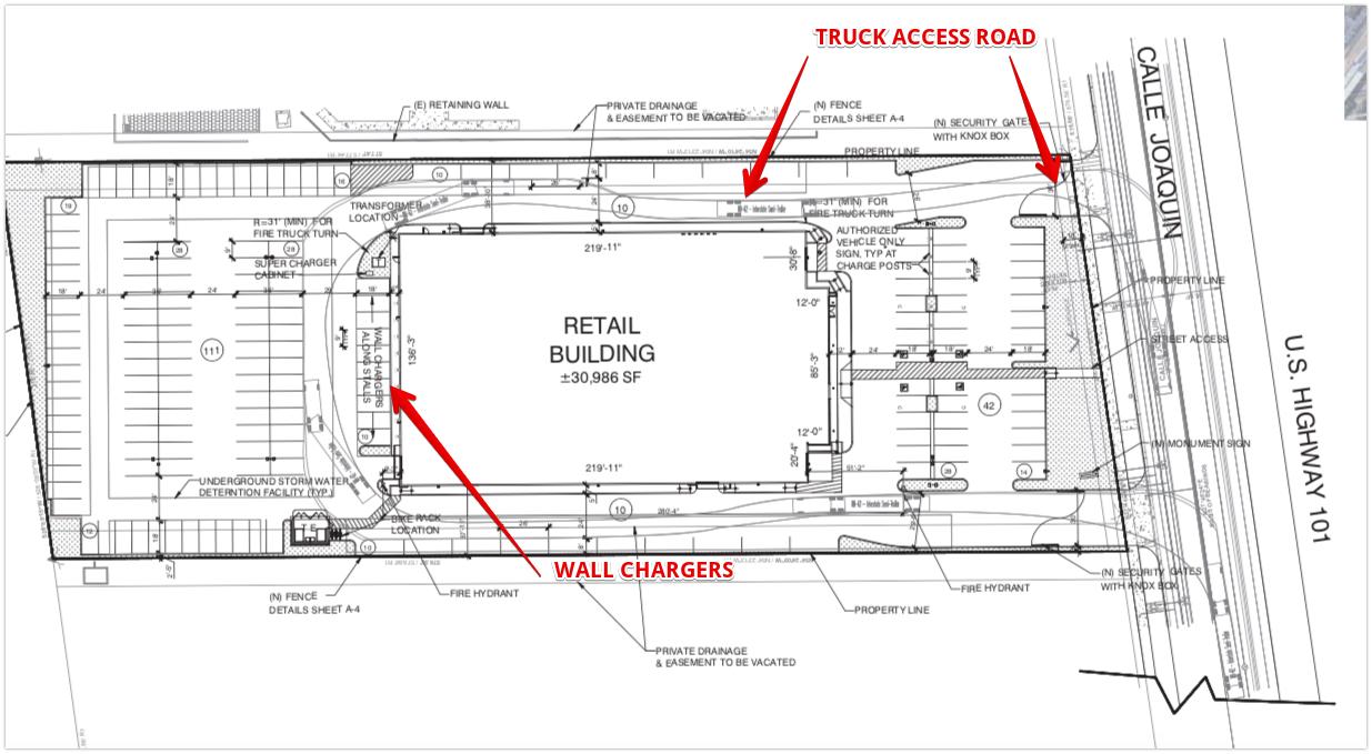 Cybercab Robotaxi Tesla Dealership/Service coming to San Luis Obispo, California SITE LAYOUT