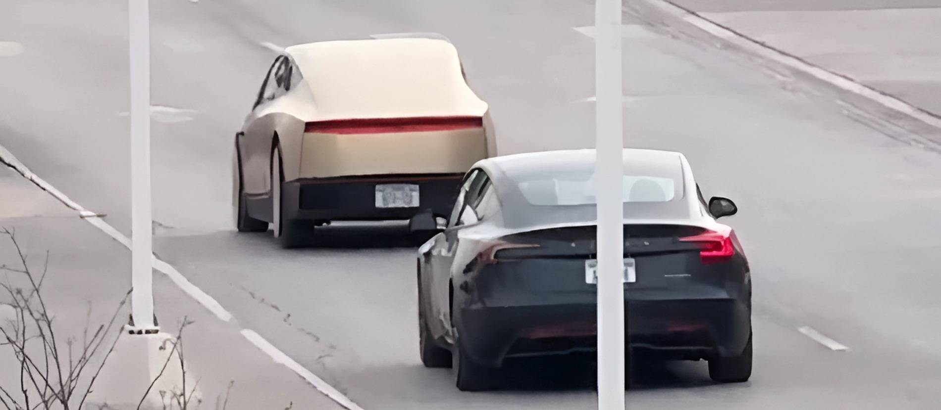 Cybercab Robotaxi Cybercab test driving at Giga Texas (Model 3 size comparison) -- Video / Photos (11/27/24) tesla cybercab vs model 3 siz