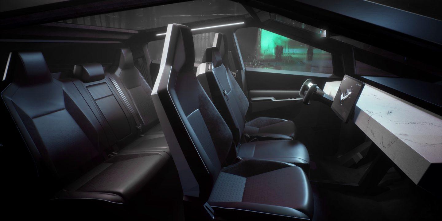 Cybercab Robotaxi Will CyberTruck get the Yoke Steering Tesla-Cybertruck-interior