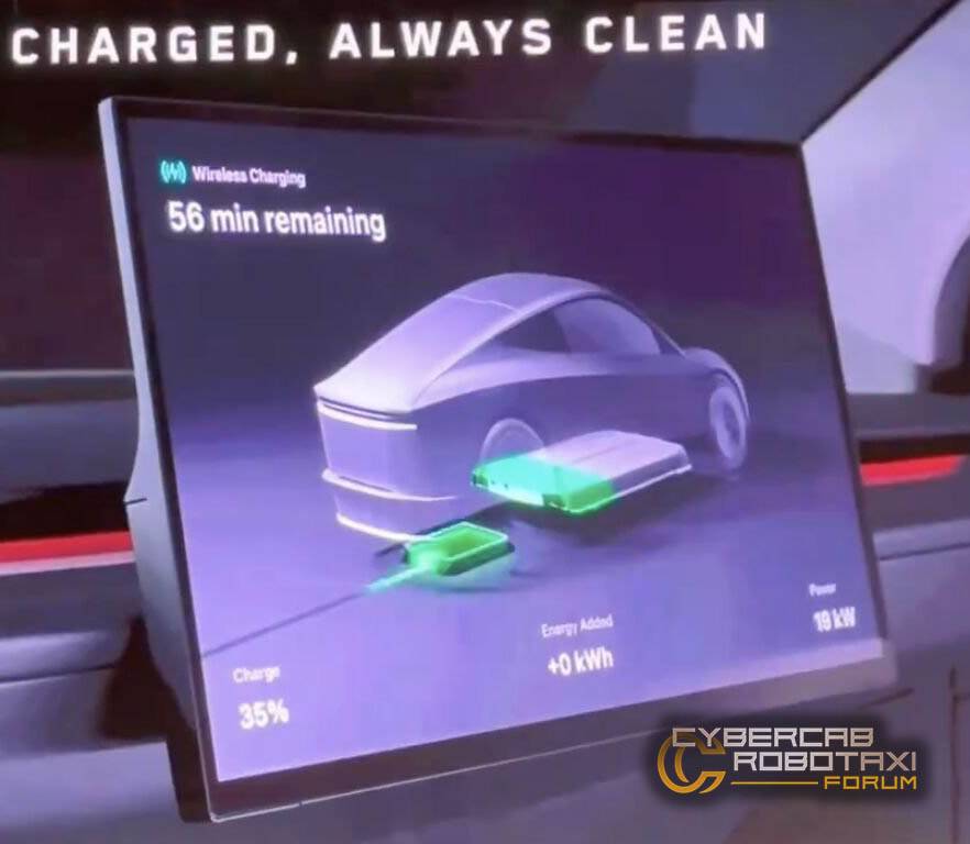 Cybercab Robotaxi Inductive Wireless Charging System & Mat for Cybercab Robotaxi - first look Tesla inductive wireless charging cybercab robotaxi 4