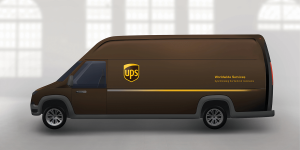 Cybercab Robotaxi WorkHorse Electric Vehicles For UPS ups-electric-package-car-rendering-300x150